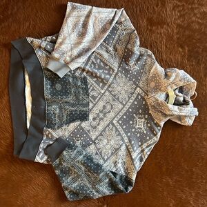 Blue Bandana Print Hoodie